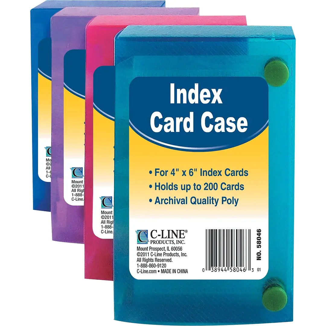 Index Card Case/Box for 4 x 6″ Index Cards – C-Line - CLEARANCE ITEM -  William Van Cleave